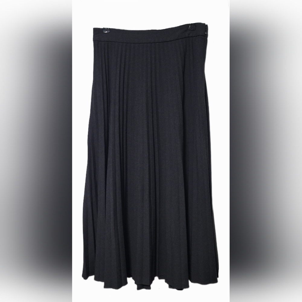Loft Pleated Dark Gray Midi Skirt